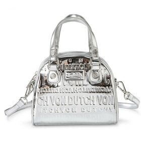 Von Dutch Silver Embossed Dome Satchel